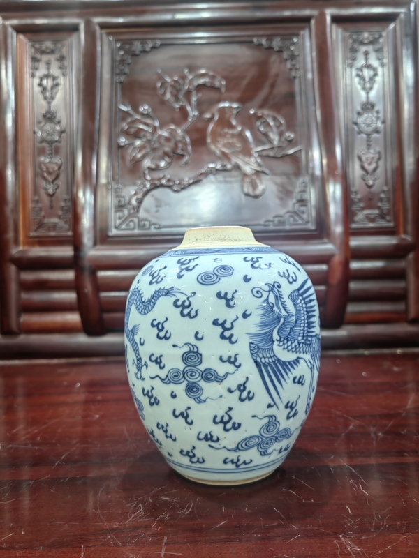 古玩陶瓷雍正龍鳳罐拍賣(mài)，當(dāng)前價(jià)格5500元