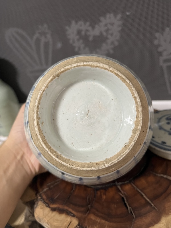 古玩陶瓷明晚期青花福字紋蓋罐拍賣,當前價格2500元