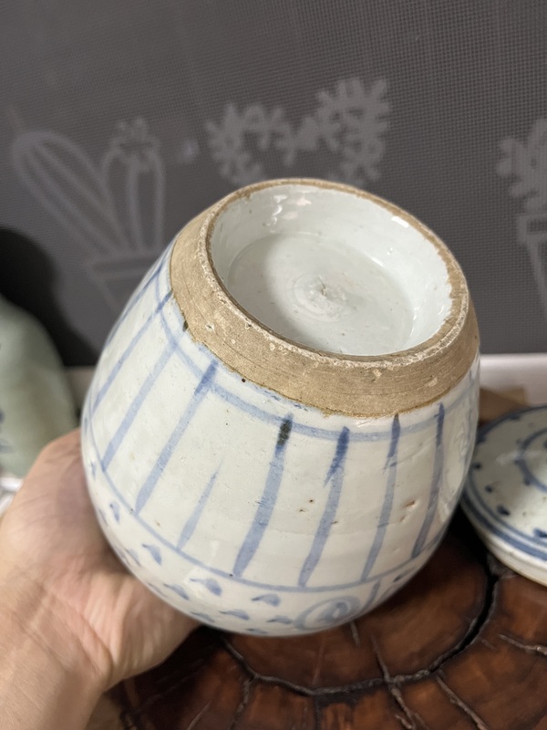 古玩陶瓷明晚期青花福字紋蓋罐拍賣,當前價格2500元