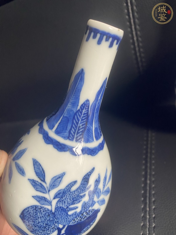 古玩陶瓷青花三多紋膽瓶一對(duì)真品鑒賞圖