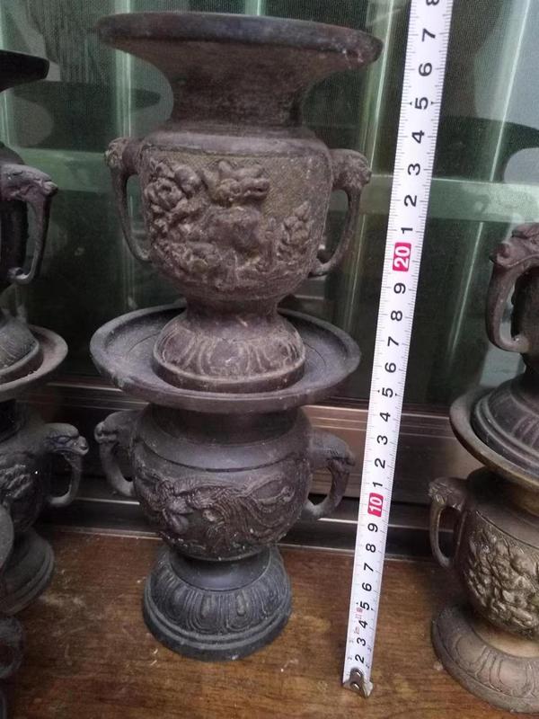 古玩雜項民國精品老銅尊10只拍賣,當前價格2000元