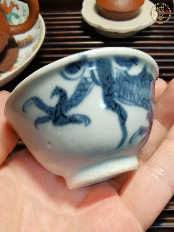 古玩陶瓷青花過強龍紋茶碗真品鑒賞圖