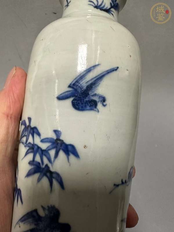 古玩陶瓷青花筒瓶真品鑒賞圖