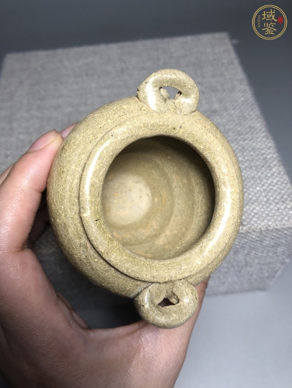 古玩陶瓷越窯青瓷雙系罐真品鑒賞圖