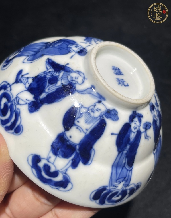 古玩陶瓷青花八仙人物圖蓋碗，注意品相真品鑒賞圖