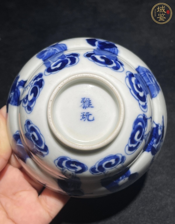 古玩陶瓷青花八仙人物圖蓋碗，注意品相真品鑒賞圖