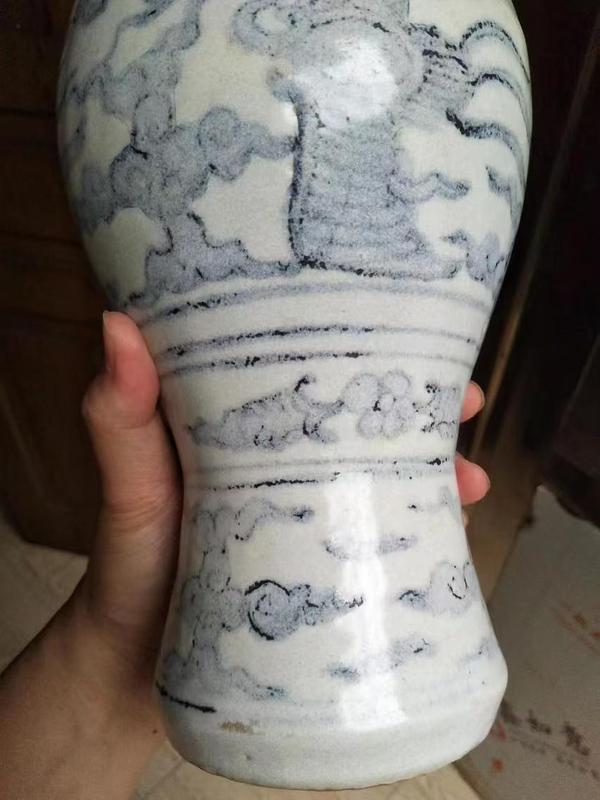 古玩陶瓷明正德青花鳳紋梅瓶拍賣,當前價格12000元