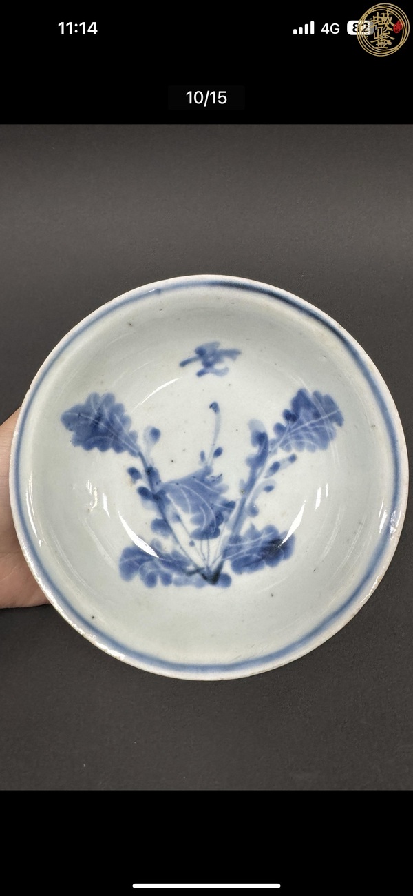 古玩陶瓷萊菔紋青花盤真品鑒賞圖