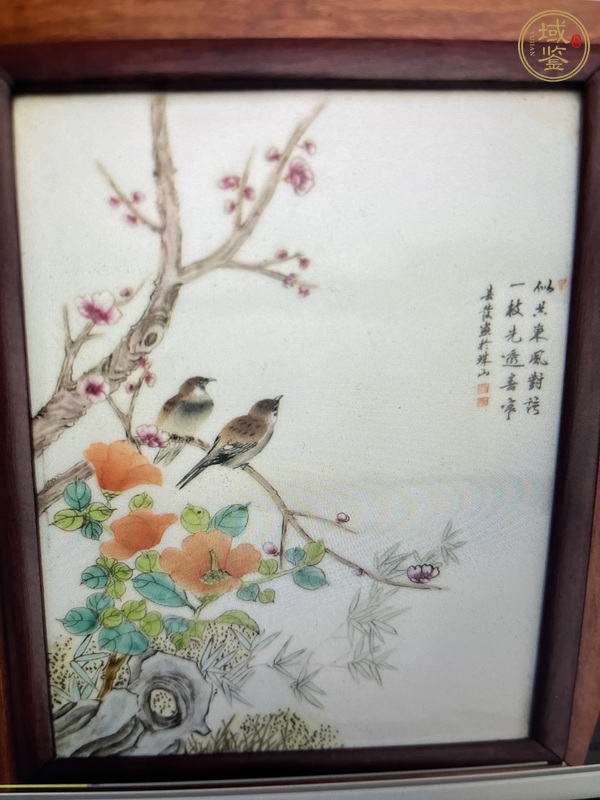 古玩陶瓷花鳥(niǎo)紋瓷板畫(huà)真品鑒賞圖