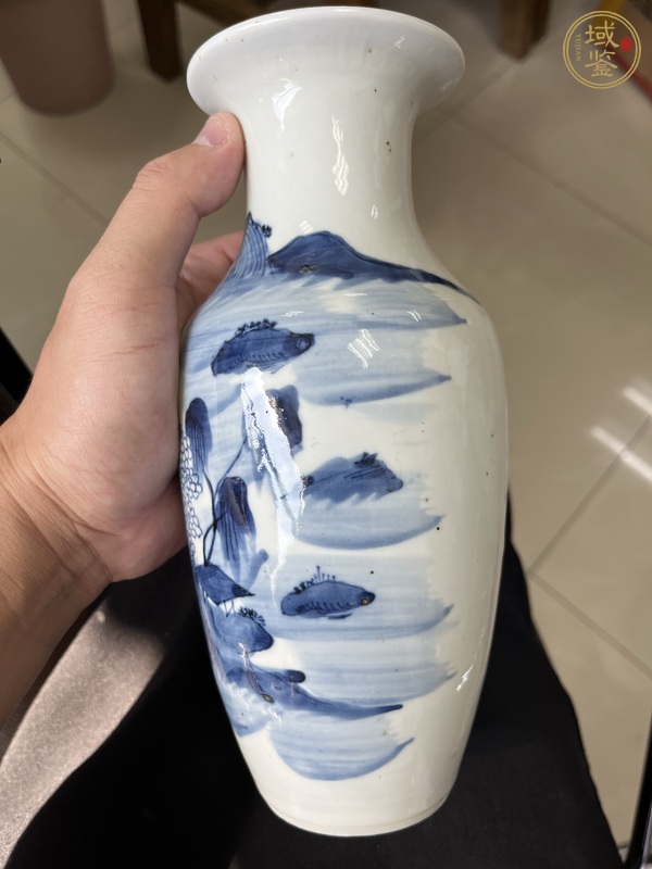 古玩陶瓷青花山水紋瓶 真品鑒賞圖