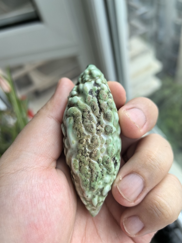 古玩陶瓷晚清同治綠釉癩瓜擺件拍賣,當前價格680元
