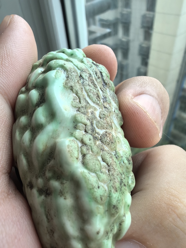 古玩陶瓷晚清同治綠釉癩瓜擺件拍賣,當前價格680元