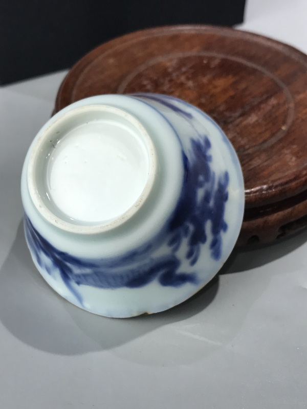 古玩陶瓷（精品品茗杯）清康熙·青花飛鳴食宿品茗杯拍賣，當(dāng)前價格452元