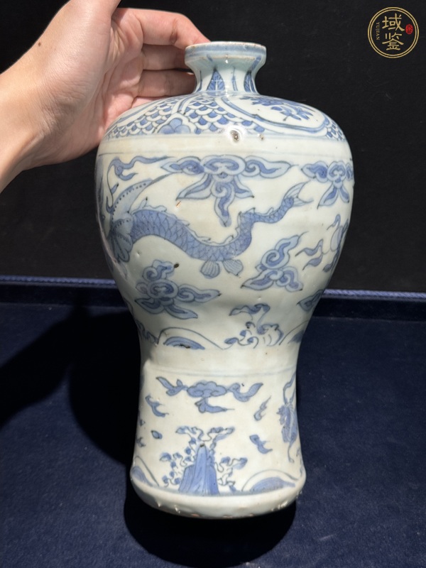 古玩陶瓷青花龍馬圖梅瓶真品鑒賞圖