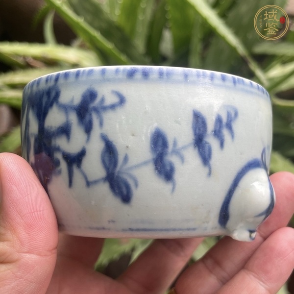 古玩陶瓷青花花卉紋三足爐，疑似復(fù)窯真品鑒賞圖