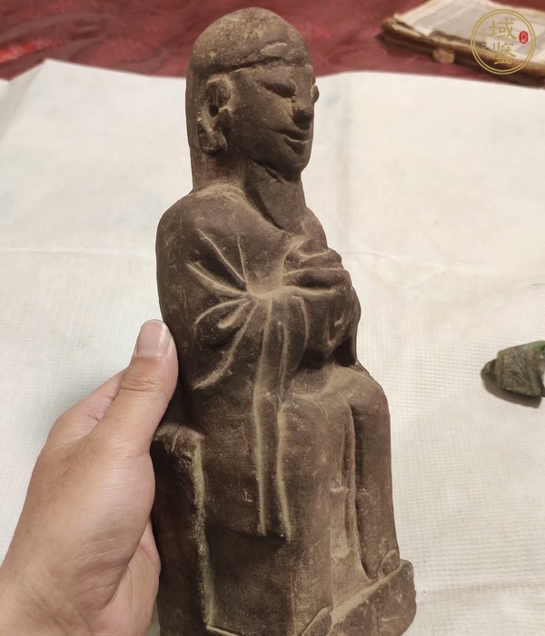 古玩雜項石雕武財神像真品鑒賞圖