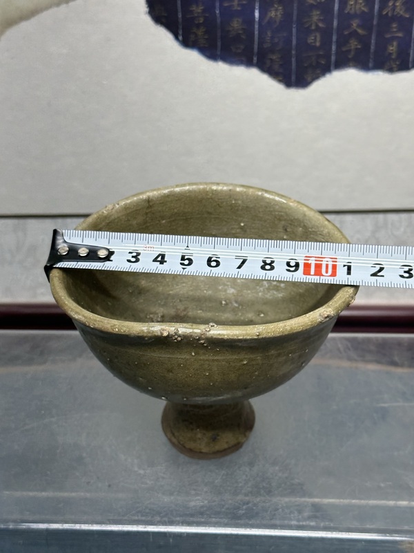 古玩陶瓷宋代精品影青高足酒杯,高等級拍賣,當前價格239元
