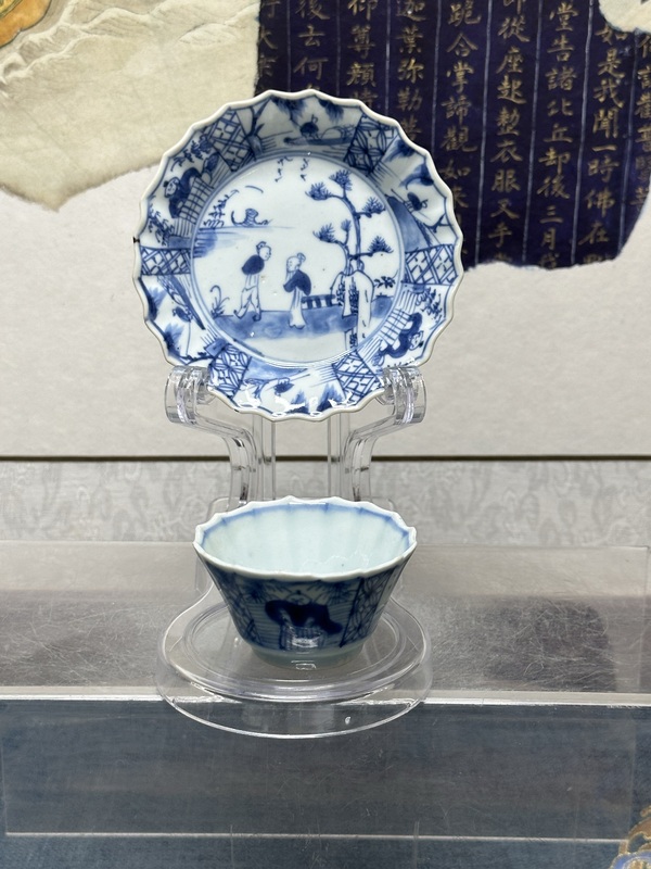 古玩陶瓷清康熙精品青花人物山水花口茶杯碟拍賣,當前價格2690元