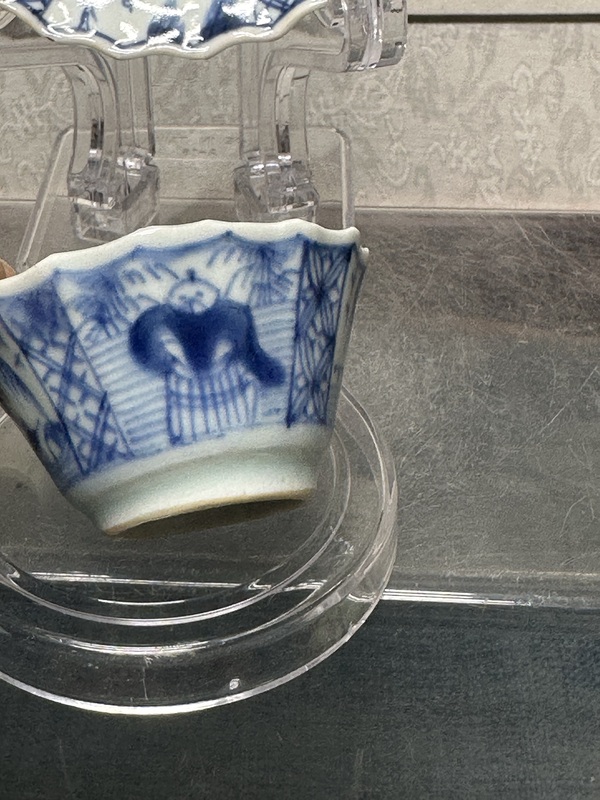 古玩陶瓷清康熙精品青花人物山水花口茶杯碟拍賣,當前價格2690元