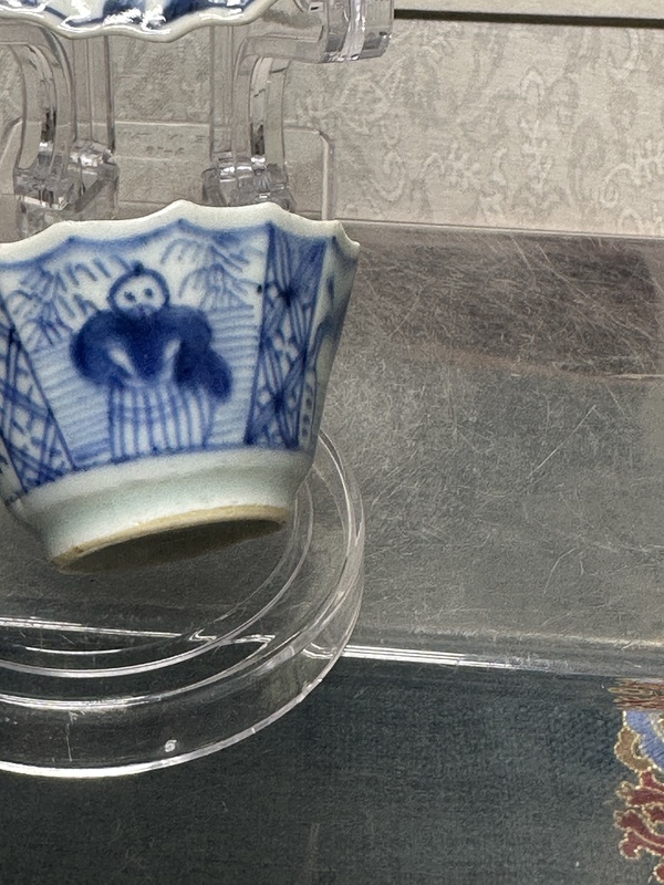 古玩陶瓷清康熙精品青花人物山水花口茶杯碟拍賣,當前價格2690元