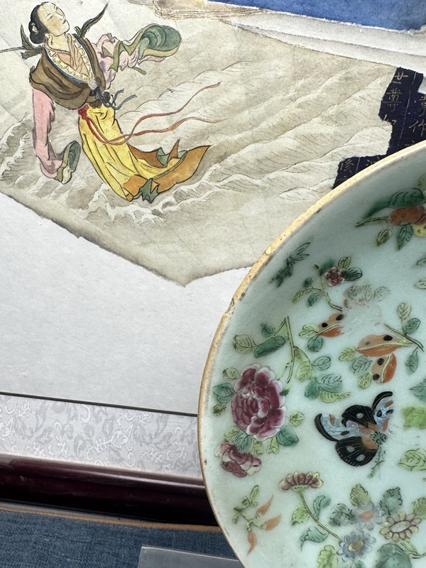 古玩陶瓷清道光精品錦上添花豆青釉盤拍賣,當前價格1400元