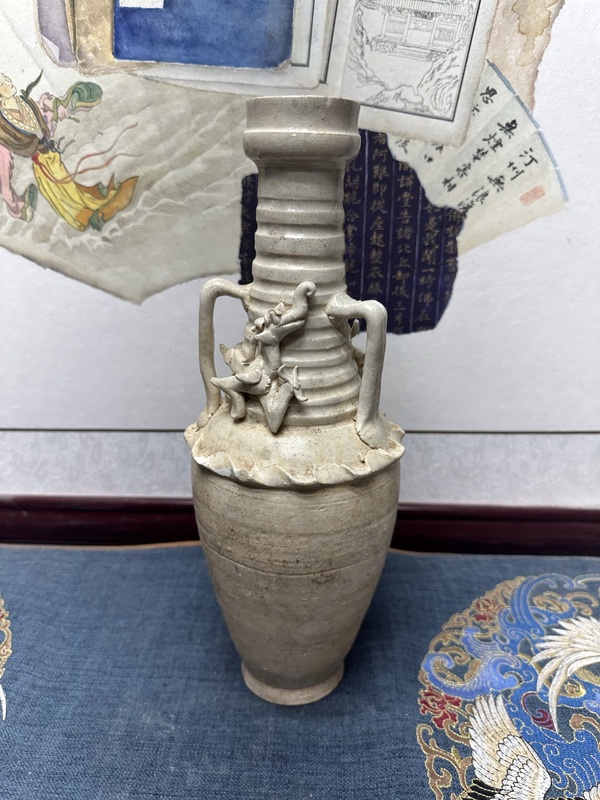 古玩陶瓷宋代影青盤龍青釉瓶 博物館級別拍賣,當前價格1269元