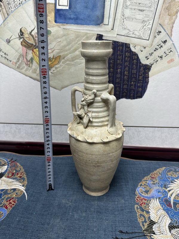 古玩陶瓷宋代影青盤龍青釉瓶 博物館級別拍賣,當前價格1269元