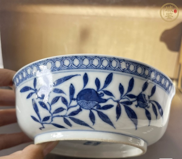 古玩陶瓷青花癩瓜三多紋蓋碗真品鑒賞圖