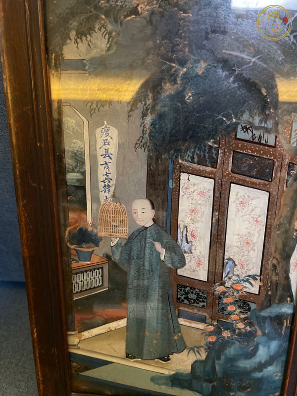 古玩雜項(xiàng)人物故事玻璃畫真品鑒賞圖