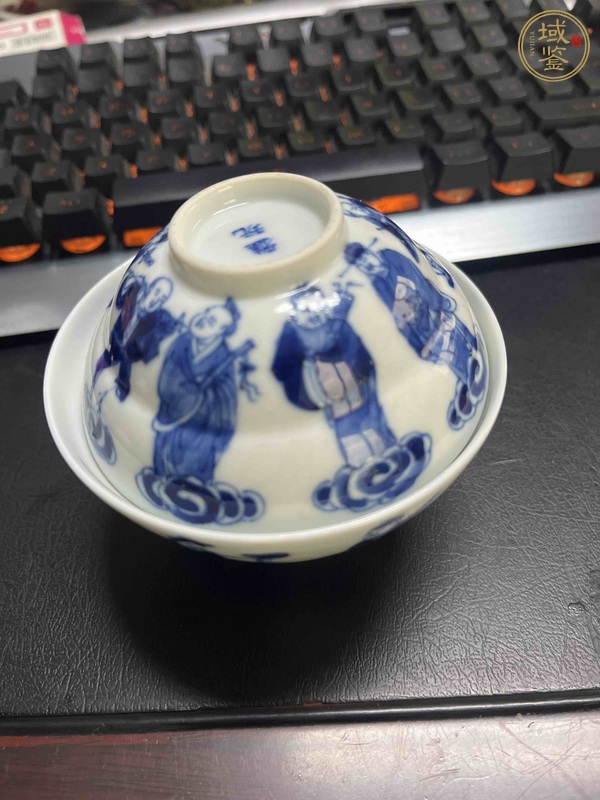 古玩陶瓷光緒青花蓋碗真品鑒賞圖