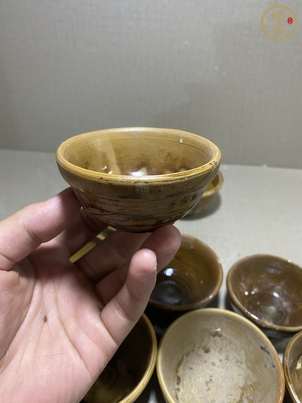 古玩陶瓷褐釉茶盞一組真品鑒賞圖