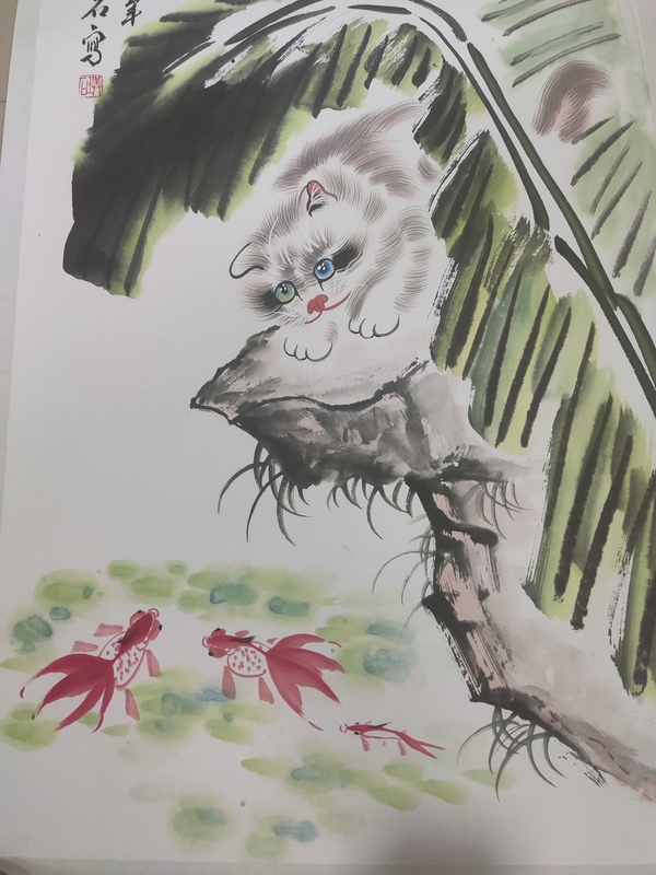 古玩字畫手工托底名家貓王璞石 貓趣拍賣,當前價格188元