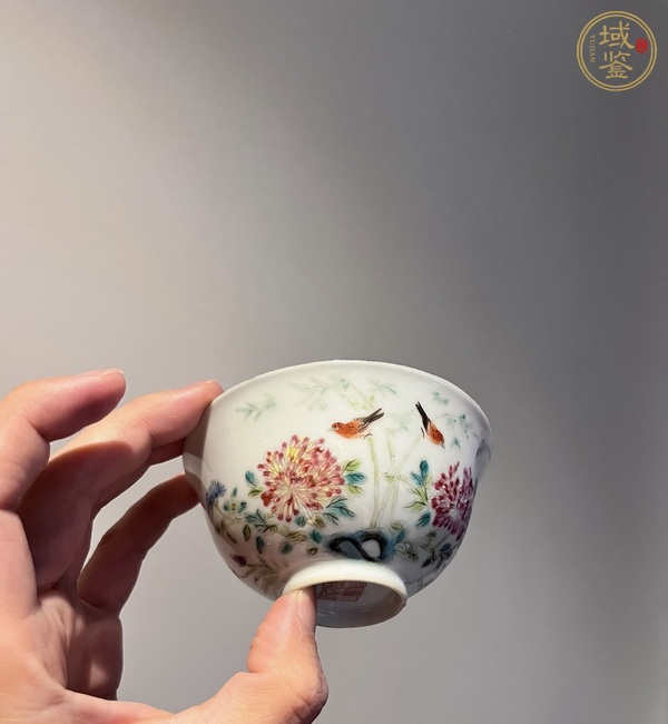 古玩陶瓷粉彩蓋碗真品鑒賞圖