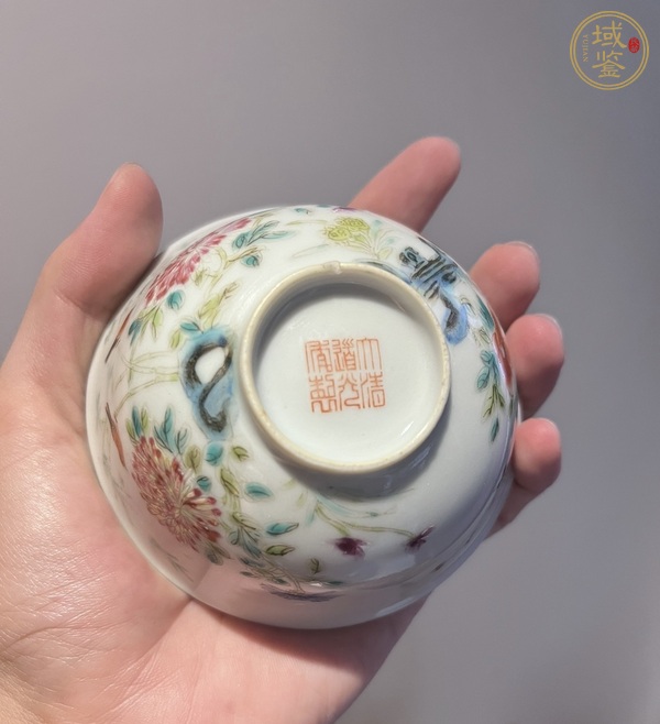 古玩陶瓷粉彩蓋碗真品鑒賞圖