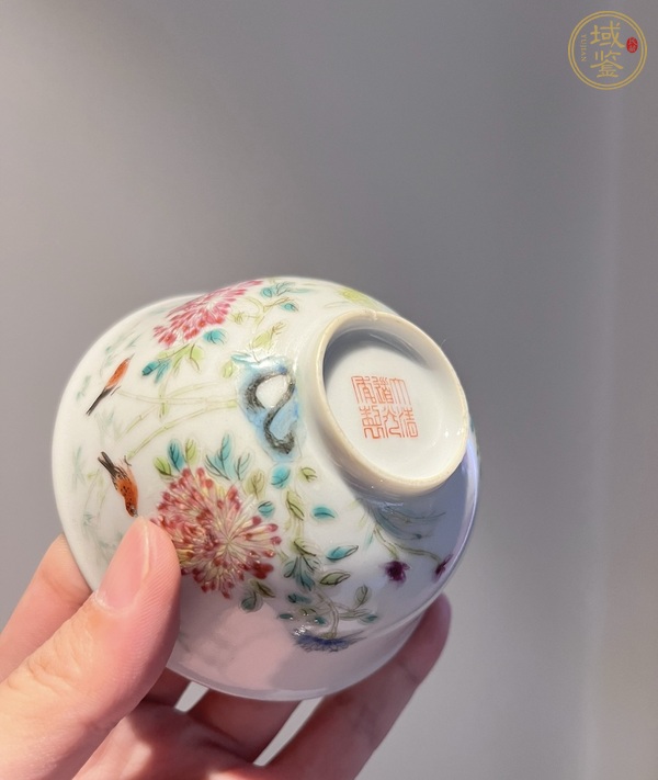 古玩陶瓷粉彩蓋碗真品鑒賞圖