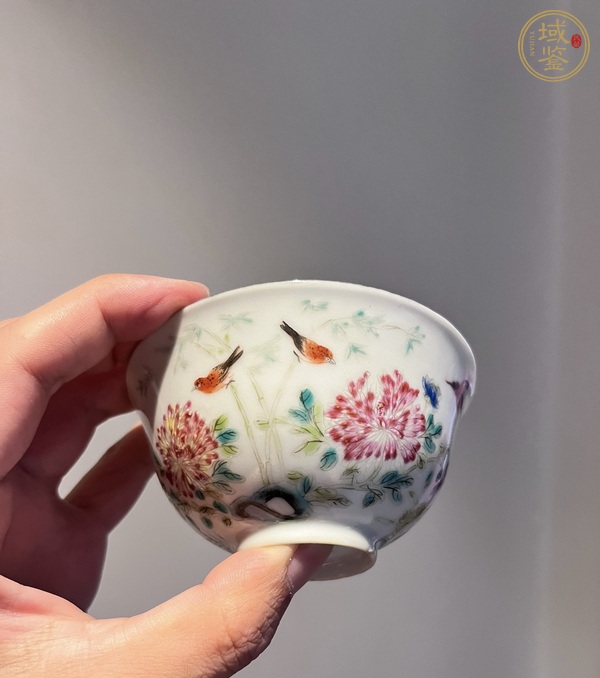 古玩陶瓷粉彩蓋碗真品鑒賞圖