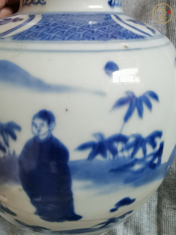 古玩陶瓷五子登科青花罐真品鑒賞圖