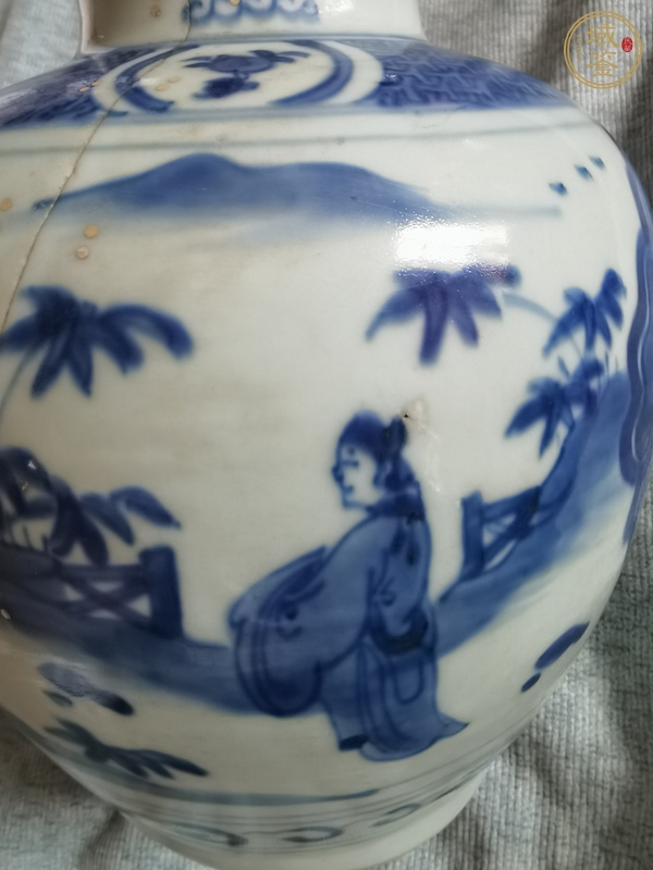 古玩陶瓷五子登科青花罐真品鑒賞圖