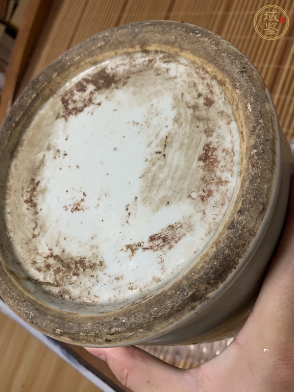 古玩陶瓷豆青釉青花瓶真品鑒賞圖