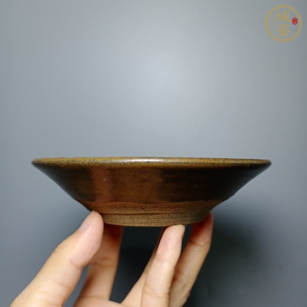 古玩陶瓷磁州窯窯變褐釉茶碗真品鑒賞圖