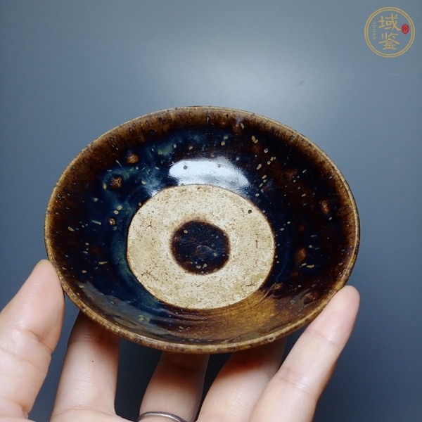 古玩陶瓷磁州窯窯變釉茶碗真品鑒賞圖