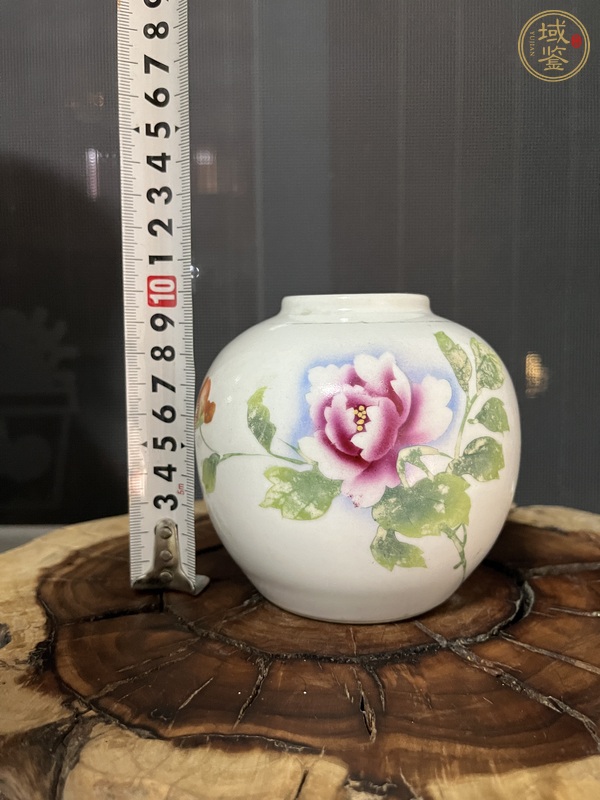 古玩陶瓷粉彩花卉紋茶葉罐真品鑒賞圖