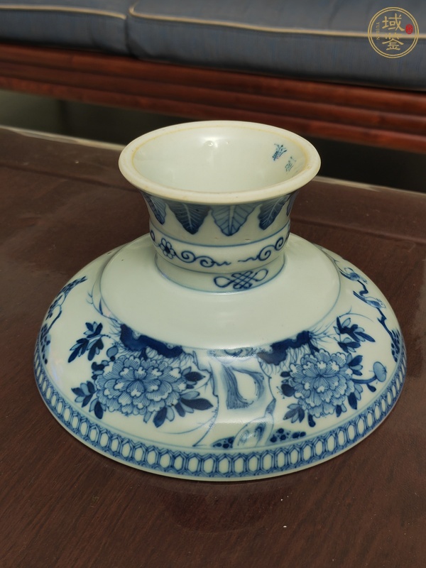 古玩陶瓷清光緒 青花花卉紋高足盤真品鑒賞圖