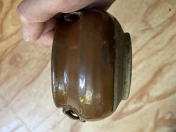 古玩陶瓷磁州窯紫金釉香爐真品鑒賞圖