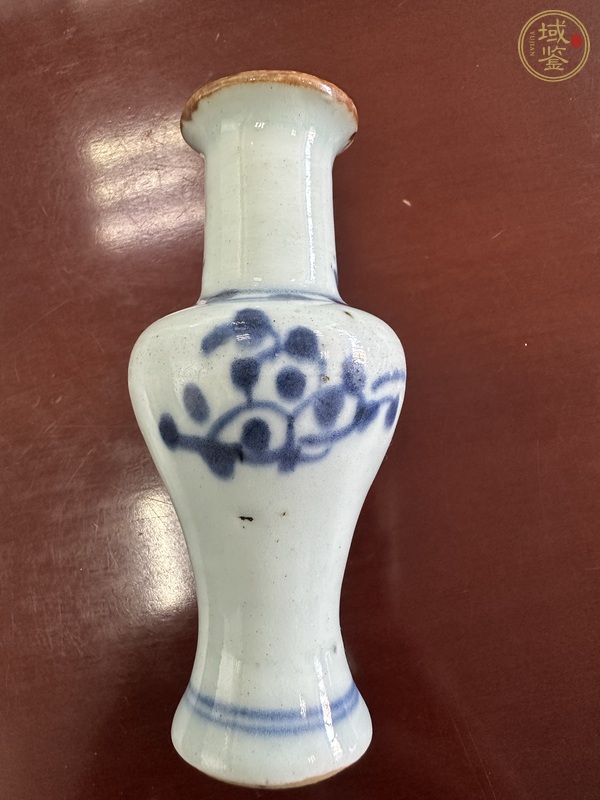 古玩陶瓷青花花卉紋撇口瓶真品鑒賞圖