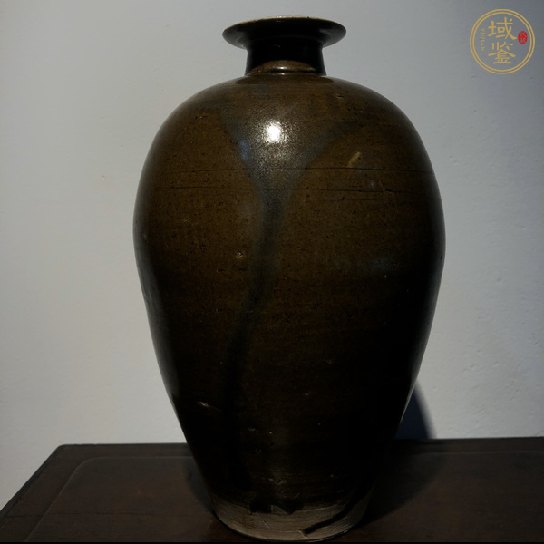 古玩陶瓷明代時期青釉梅瓶真品鑒賞圖