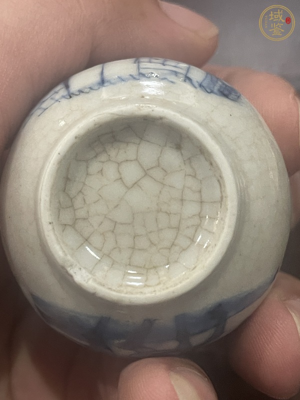 古玩陶瓷哥釉青花人物故事紋琵琶尊真品鑒賞圖