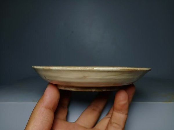 古玩陶瓷磁州窯白地黑花盤拍賣,當前價格158元