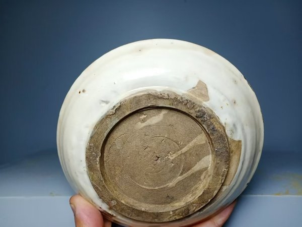 古玩陶瓷磁州窯白地黑花盤拍賣,當前價格158元