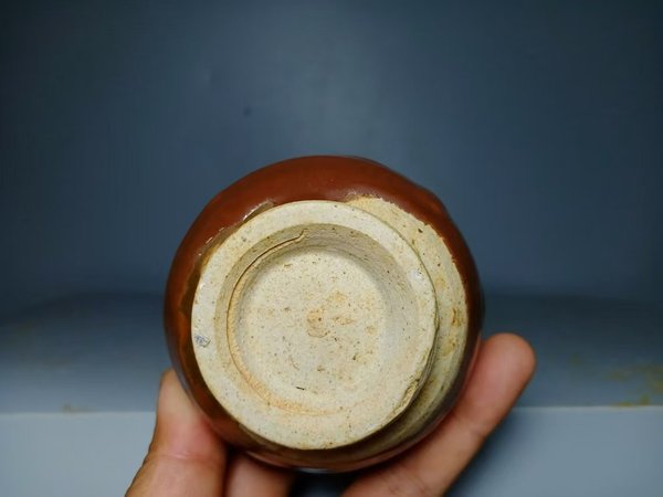 古玩陶瓷磁州窯紫金釉茶杯拍賣,當前價格386元